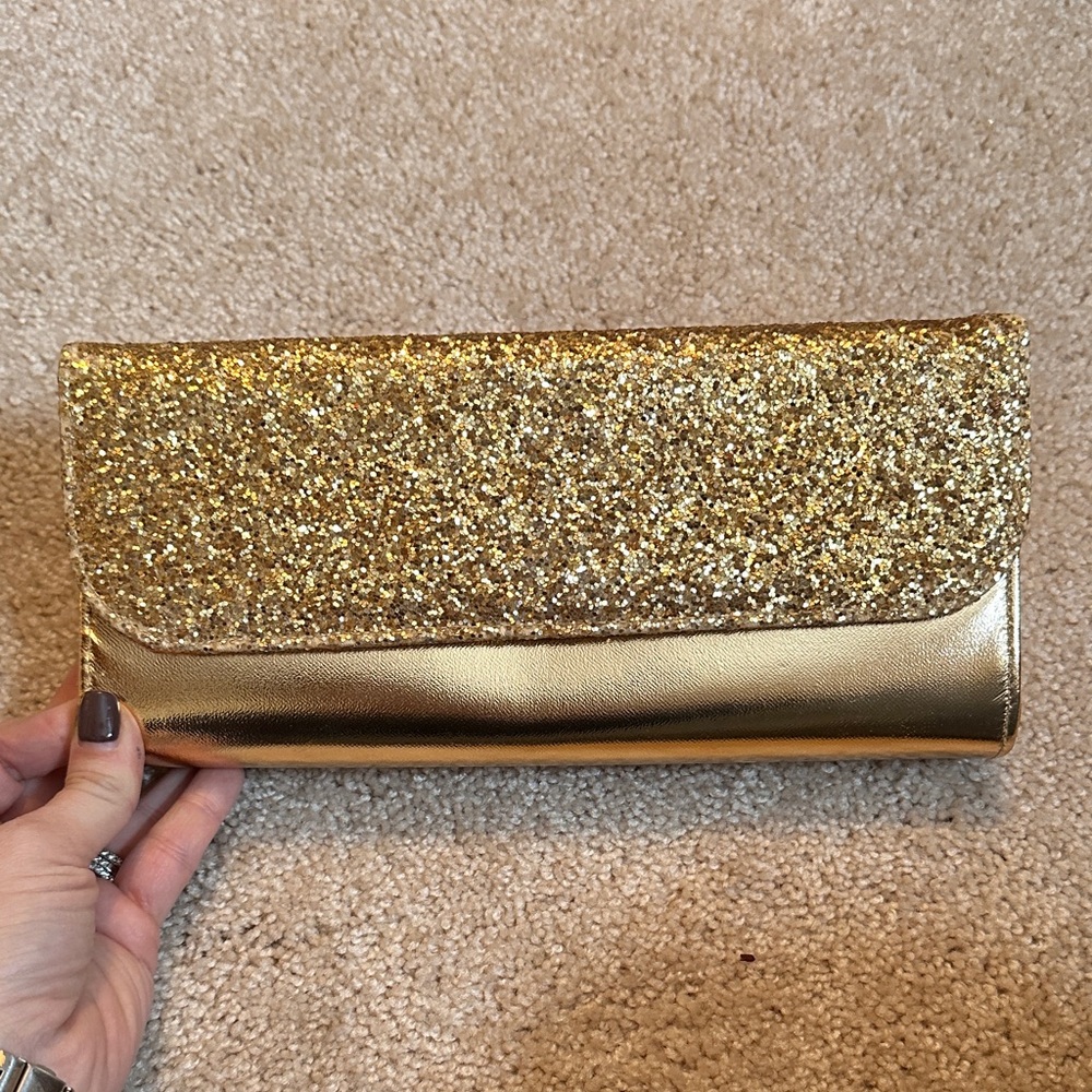 Gold Glitter Clutch